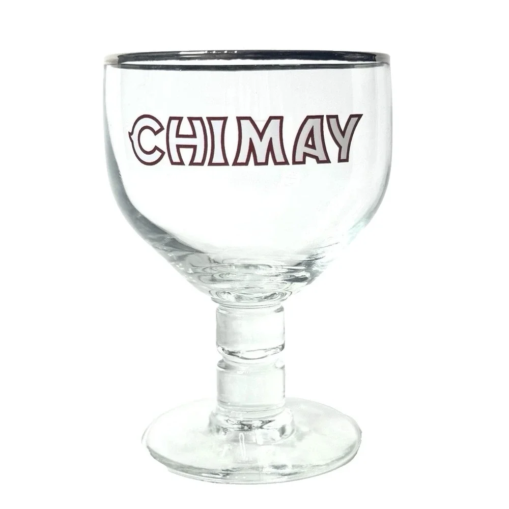 Chimay Belgian Trappist Beer Goblet 25cl Silver Rim Chalice Glass‎